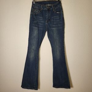 SHEIN High-Rise Flare Leg Denim Jeans size Petite Small/2P (see measurements)